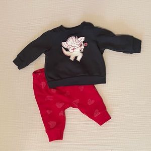 2 for $10 item!! ⭐️Cat & Jack-Dinosaur Cupid Valentine’s Outfit 0-3M